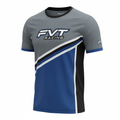 FVT Racing Short Sleeve Shirt in gray, blue, white, and black