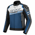 FVT Racing Jacket in gray, blue, white, and black