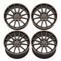 FVT Racing Forged Aluminum Wheels in gray, black, and orange
